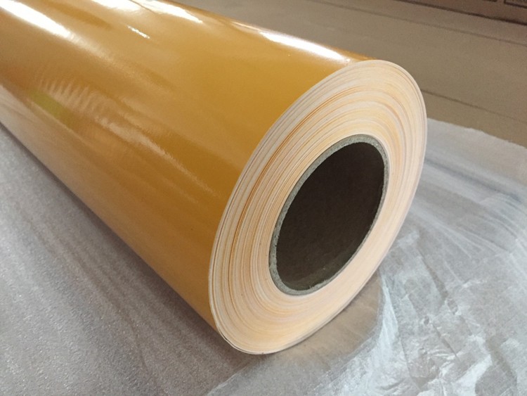 Strong Tensile Yellow Self Adhesive Vinyl Film With Removable Glue Weather Resistant